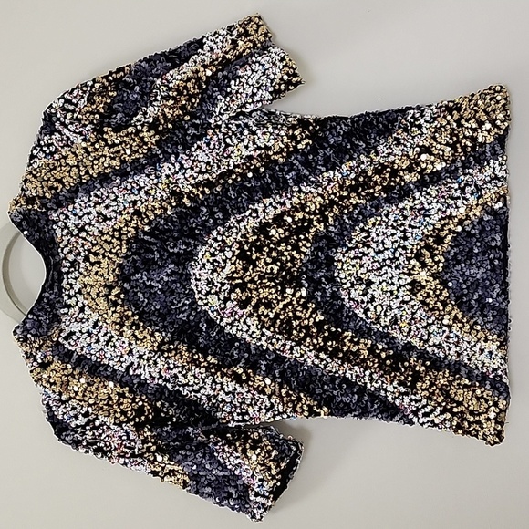 ANTHROPOLOGIE Sequin Top by Maeve/ Maribella Mock Neck design extra small - Picture 14 of 17